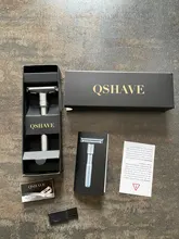 QSHAVE-Afeitadora de seguridad ajustable con doble filo para hombre, rasuradora con 5 cuchillas para afeitar clásica, limas de suaves a agresivas, 1-6 niveles