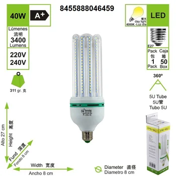 

BOMBILLA LED 5U TUBO E27 40 W (4000K) 46459