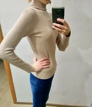 Suéteres de cuello alto para mujer, Jersey de punto informal de manga larga, elástico, Delgado, a la moda, otoño e invierno, 2021