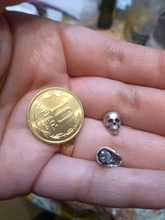 MKENDN-pendiente con broche de calavera estilo Punk callejero para hombre y mujer, 100% Plata de Ley 925, joyería fina