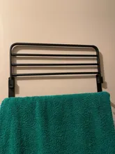 Hanger Organizer Towel-Holder Shower-Rack Bathroom-Accessories Folding Black Aluminum