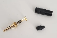 Chapado en oro estéreo con Clip 3,5mm 3 polos 4 Reparación de postes de auriculares Cable con enchufe de clavija de enchufe de Audio Jack conector de soldadura