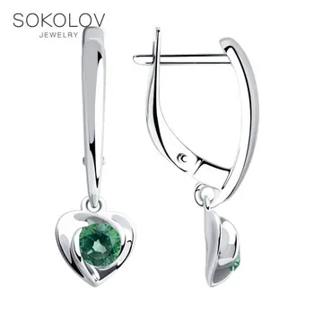 

SOKOLOV Silver drop earrings with stones with cubic zirconia fashion jewelry silver 925 women's/men's, male/female, long earrings, women's male