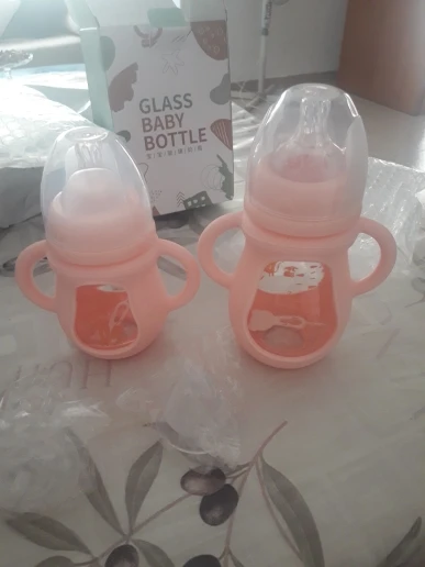 Cute Glass Baby Bottle Silicone Straw Water Drink Bottles For Baby Milk Feeder Set Baby Feeding Bottle Newborn Baby Bottle Spoon Bottles Aliexpress