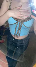 Sexy Tops Strap Crop-Top Lace-Up Women Cami Backless Leopard-Patchwork Harajuku Darlingaga