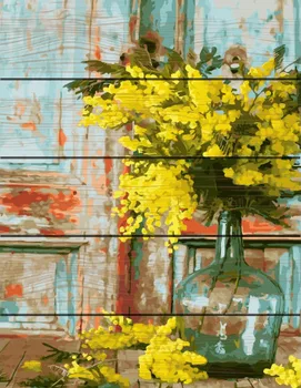 

Painting by numbers on wood PKT 22062 yellow mimosa 40*50 exclusive