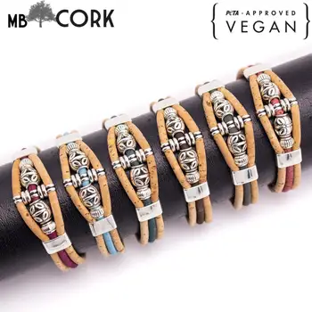 

Colorful cork with zamka beads handmade friendship bracelet adjustable BR-471-MIX-6