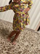 Vestidos de manga larga para niñas, vestido de princesa con estampado de flores, ropa de verano para niñas de 2, 3, 4, 5, 6 y 7 años, ropa elegante
