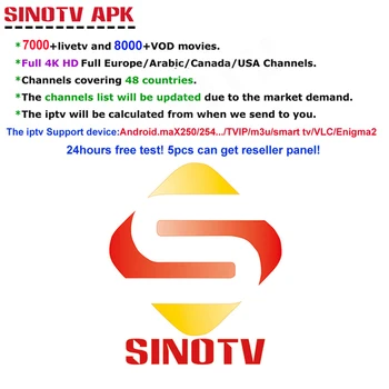 

Full HD 4K Arabic Channels For Android Box Smart M3U SINOTV Canadian USA Netherlands Belgium Portugal African Live TV Code M3U