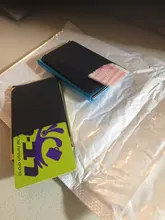 ¡BONAMIE caliente! Fundapara tarjeta de crédito, soporte billetera de aluminio con bolsillo trasero elástico RFID delgada billetera de Metal soporte de tarjeta de identificación de negocios