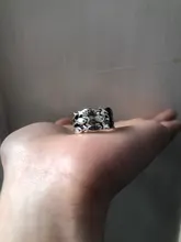 Vintage de plata grande multicapa de Color anillos con forma de pescado para las mujeres, declaración de anillo de boda, anillos anelli