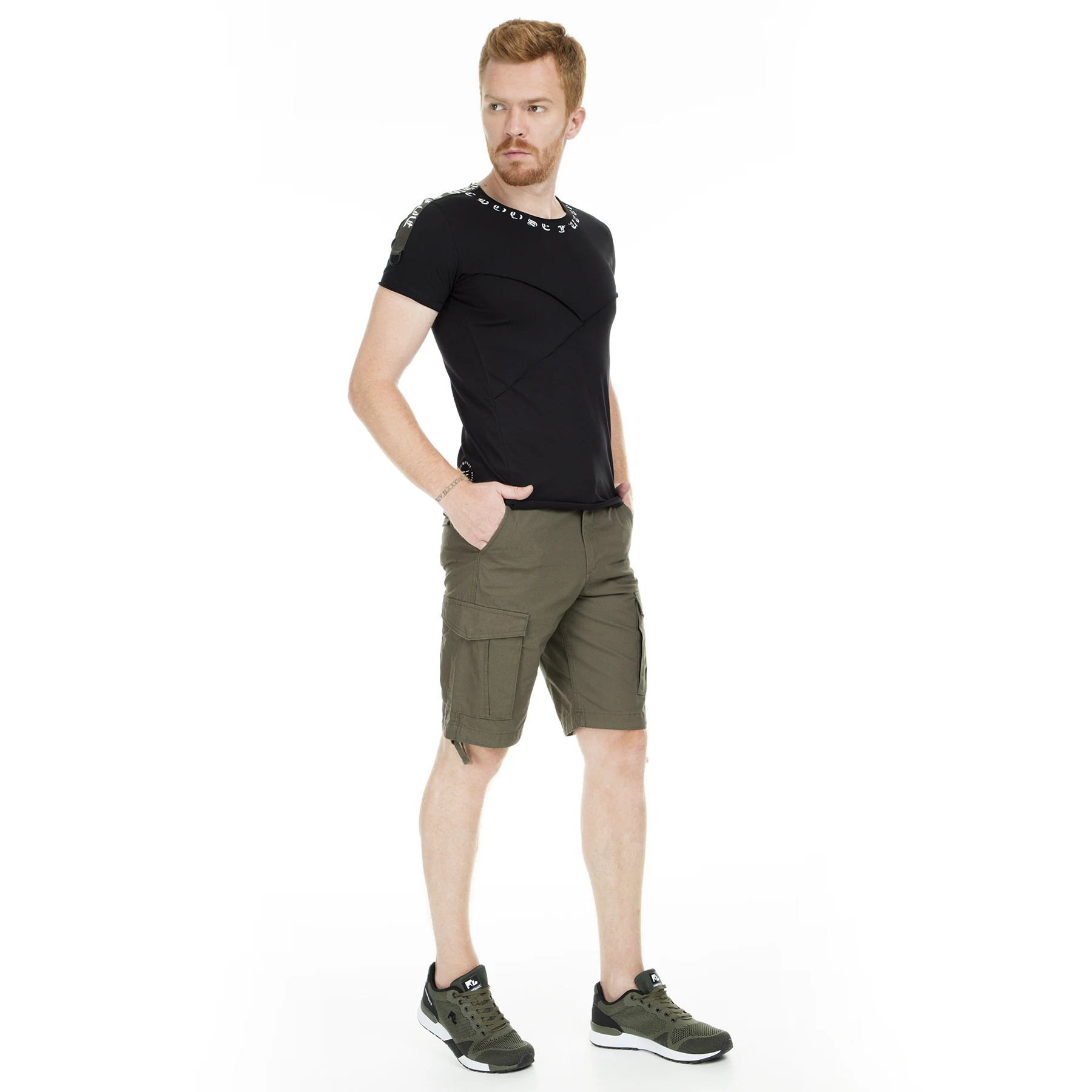 Jack& Jones джинсы, Jjianakin короткие мужские 12132933 - Цвет: Оливковый