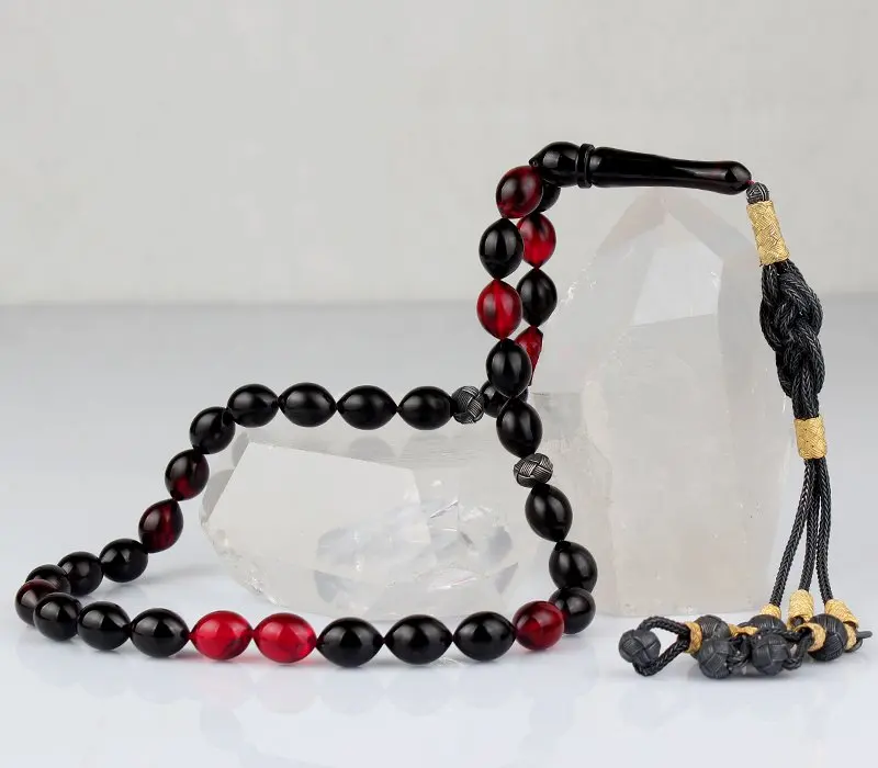 

Natural Fiery Amber 1000 Silver Kazaz Tassel 33 Bead Prayer Beads Islamic Tasbih Rosary Men Women Meditation Jewelry From Turkey
