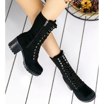 

Robinat Black Suede Women 'S Postal , 2021 Fashion Postal Style, High Quality, Heels, Zipper Suede, autumn Winter Casual Sexy