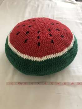 

handmade knitting watermelon decorative baby room ornament trend throw pillow
