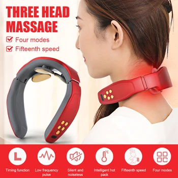 

Electric Neck Massager 3 heads Pain Relief EMS 360° Floating Massage tool Health Care Relaxation Cervical Vertebra Physiotherapy