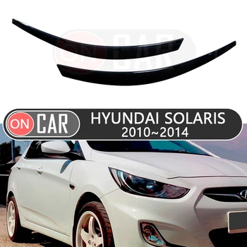 

Eyebrows headlights for Hyundai Solaris I 2010~2014 eyelashes eyelids car styling trim stickers cover brows trims decor