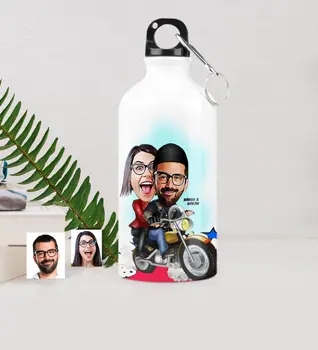 

Personalized Valentine Caricature Of Metal Water bowl (500 ml.) -17