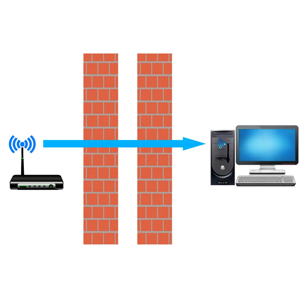 OcioDual 150 Мбит/с беспроводной USB WiFi LAN адаптер длинный диапазон 5dBi антенна для компьютера Черный