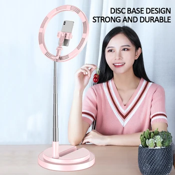 

Selfie Ring Lamp 144 Lamp beads USB Rechargeable Beauty led lights With stand holder length adjustable For Phone Video Lighting