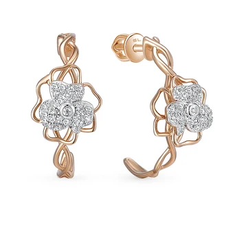 

Gold earrings with diamonds sunlight sample 585