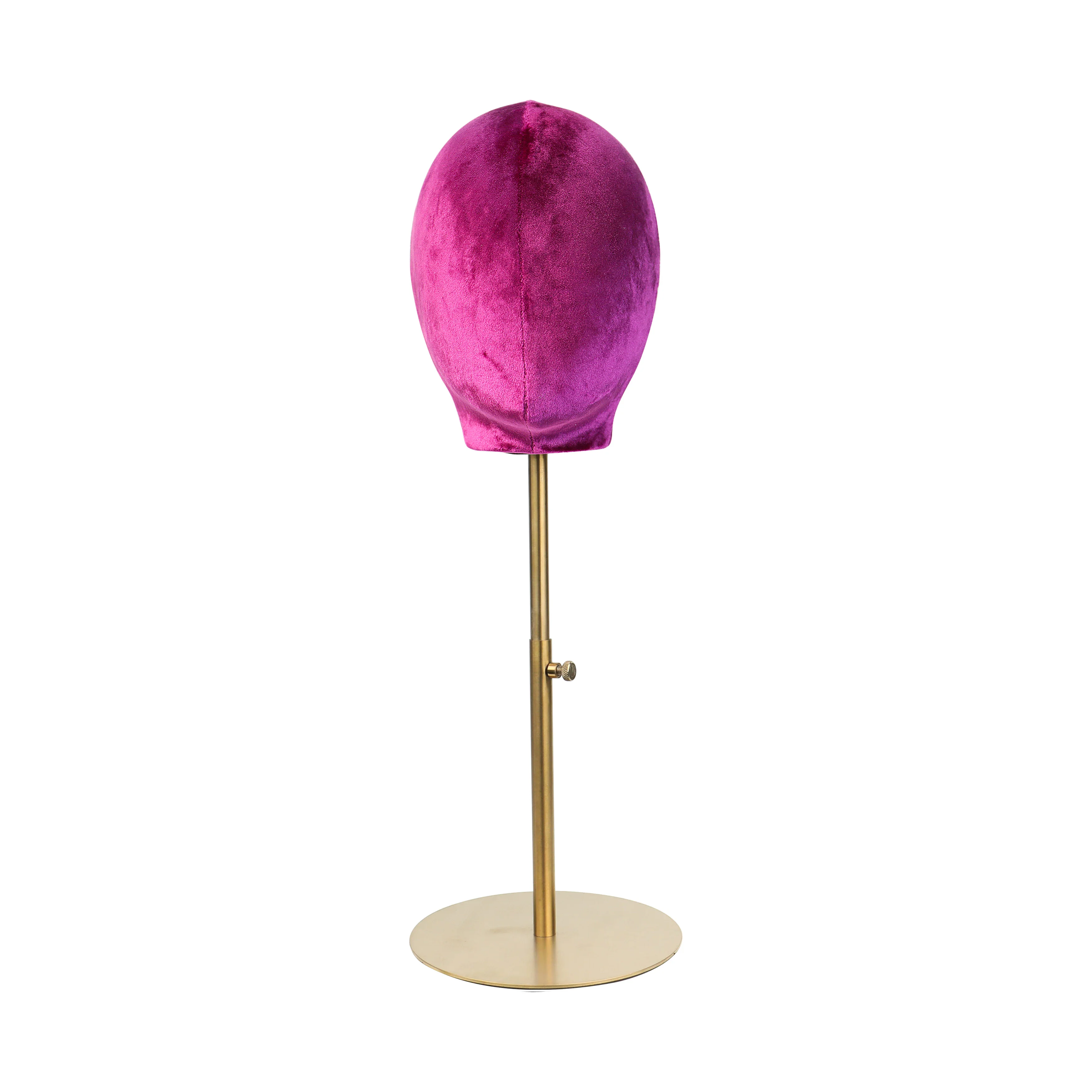 

DE-LIANG Velvet Head Mannequin Wig Hat Stand,Female Pink Suede Maniqui,Fabric Cloth Headpiece Jewelry Display Props Block Foam