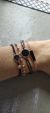 Nuevos Bohemios negro cuerda cadena pulsera para las mujeres aviones de Luna corazón brazalete con dije de cristal de la joyería de Boho