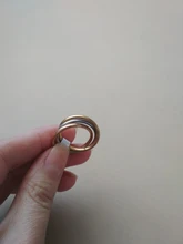 Ramos-Conjunto de anillos clásicos de 3 rondas para mujer, joyería de acero inoxidable para boda y compromiso