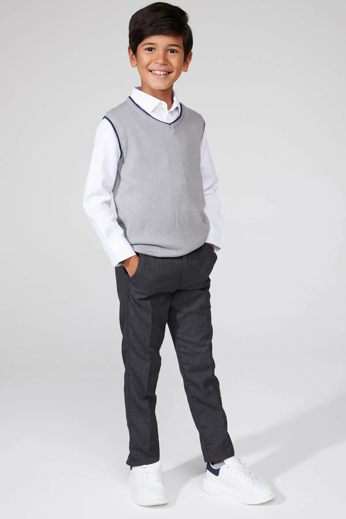 DeFacto Formal Brand Boy Straight Trousers Children Woven High Quality Solid Loose Pockets Leisure Pants Boys - K6810A619AU |