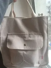 Hylhexyr-Bolso de hombro de pana para mujer, bolso de compras Vintage con cremallera, mochila de estudiante, informal, con bolsillo exterior