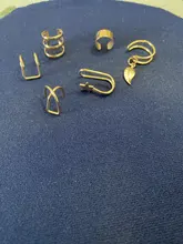 VKME-pendientes de estrella de oro sin Piercing para mujer y hombre, pendientes de Clip para la oreja de cartílago falso Simple, joyería con Clip