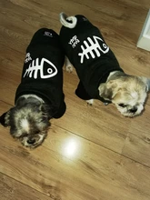 Sweatshirt Coat Puppy Yorkies Dog Chihuahua Cotton Fish-Bone-Print for Small Cats Cozy