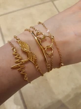 5 unids/set las mujeres pulseras personalidad mosaico de cristal de brújula de apertura flecha nudo cadena redonda exquisita brillante joyería de fiesta