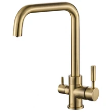 Смеситель для кухни под фильтр Steel Hammer SH 715 BRONZE(Гибкая подводка 45 см, комплект крепежа