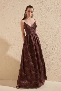 

Trendyol Back Detailed Jacquard Satin Evening Dress TPRSS20AE0070