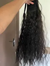 Vigorous-extensiones de cabello sintético con pinza, cabello sintético con cola de caballo ondulada, color marrón degradado