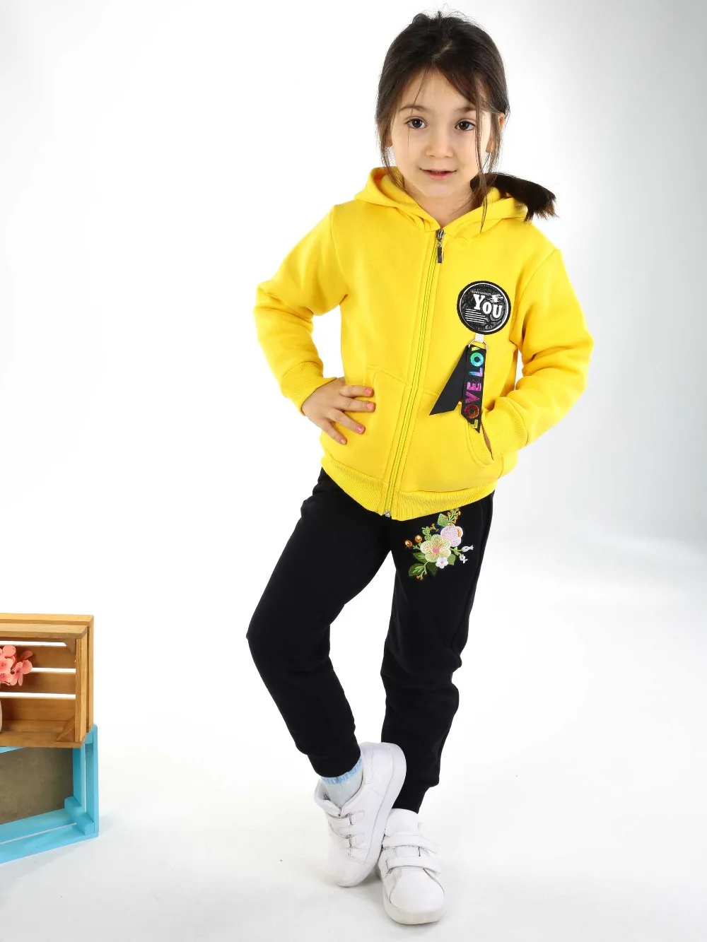 019-1822-001 Sarı Kışlık Kız Çocuk Sweat (1)