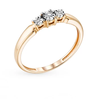 

Gold ring with diamonds sunlight sample 585