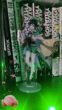 Genshin-figura de Anime de impacto Diluc Venti Klee Keqing Qiqi, soporte acrílico, modelo de placa, decoración de escritorio, señal de pie, llavero de ventilador, regalos