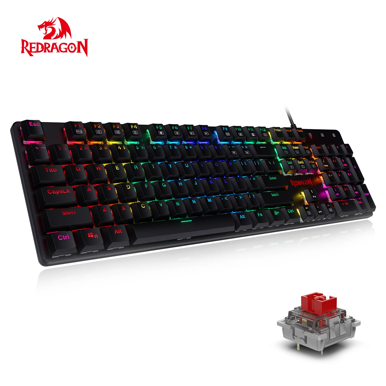 Redragon K589 Shrapnel RGB Низкопрофильная Механическая игровая клавиатура с линейными и