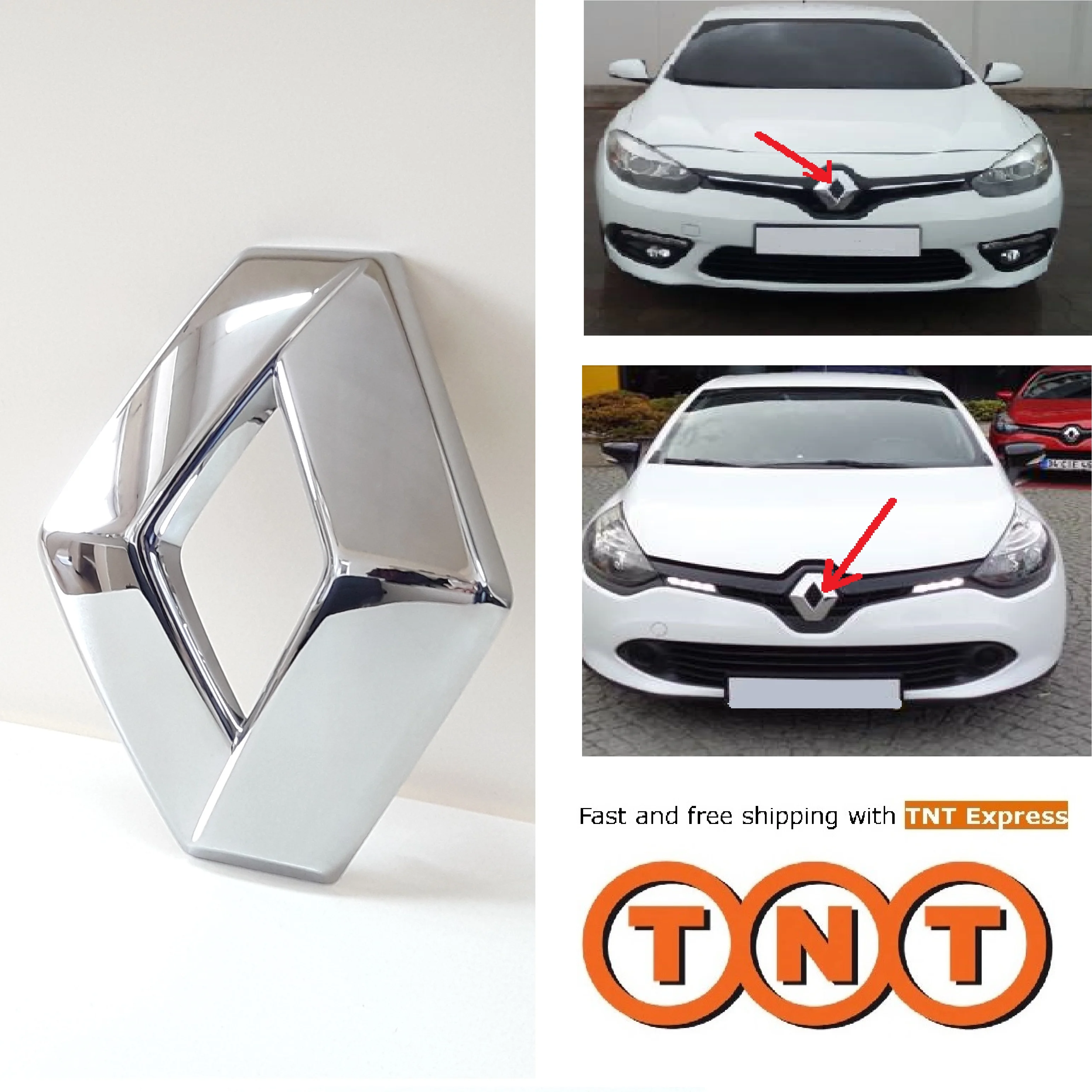 1 шт. значок с логотипом передней эмблемы оригинальный для Renault Clio 4 IV Fluence 628909470R