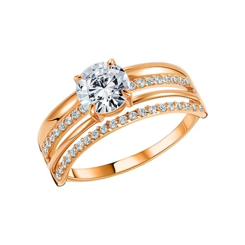 

Gold ring with cubic zirconia sunlight sample 375