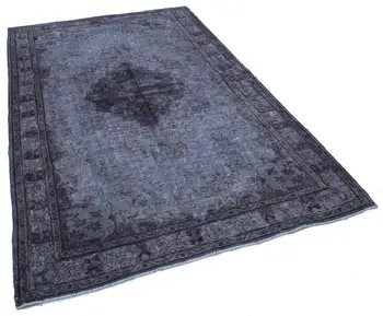 

171x270 Cm Grey Handmade Over Dyed Rug-6x9 Ft