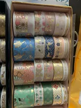 Conjunto de cintas Washi doradas Retro, 20 rollos/caja, etiquetas adhesivas para álbum de recortes, papelería japonesa, envío directo