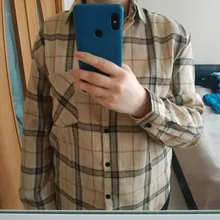 Plaid Shirts Blouses Oversized Women Top Long-Sleeve Blusas Loose Casual Cotton Ladies