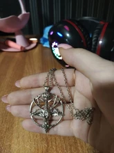 Collar de cadena con colgante de cabeza de cabra y calavera, joyería Vintage, pentagrama, hombre y mujer