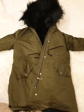 BLUENESSFAIR-abrigo de piel auténtica de zorro para mujer, chaqueta de invierno, Parka larga, Cuello de piel de mapache Natural, ropa de calle cálida