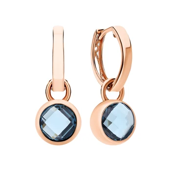 

Gold earrings with Topaz sunlight sample 585