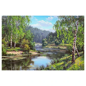 

Аж-1498 painting with rhinestones 'native bereg' 60x40 cm