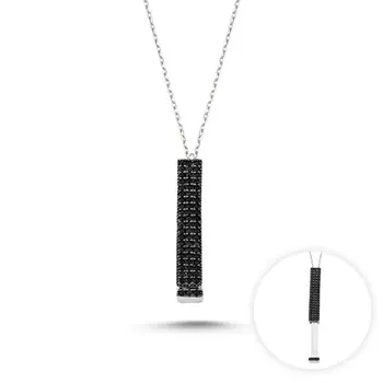 

Angemiel 925 Silver Zircon Stone Drop Rod Pendant-Rhodium Plated